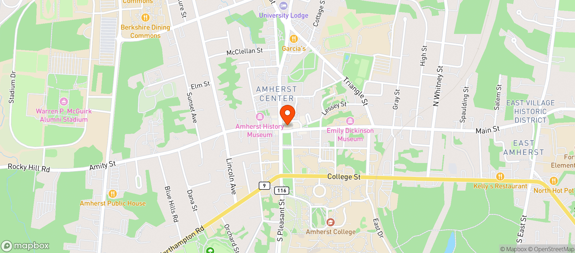 Map showing Russells Liquors