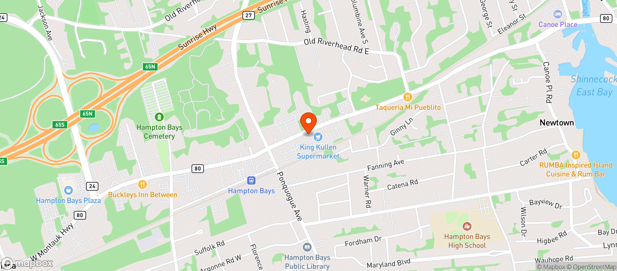 Map showing Hampton Bays W&S