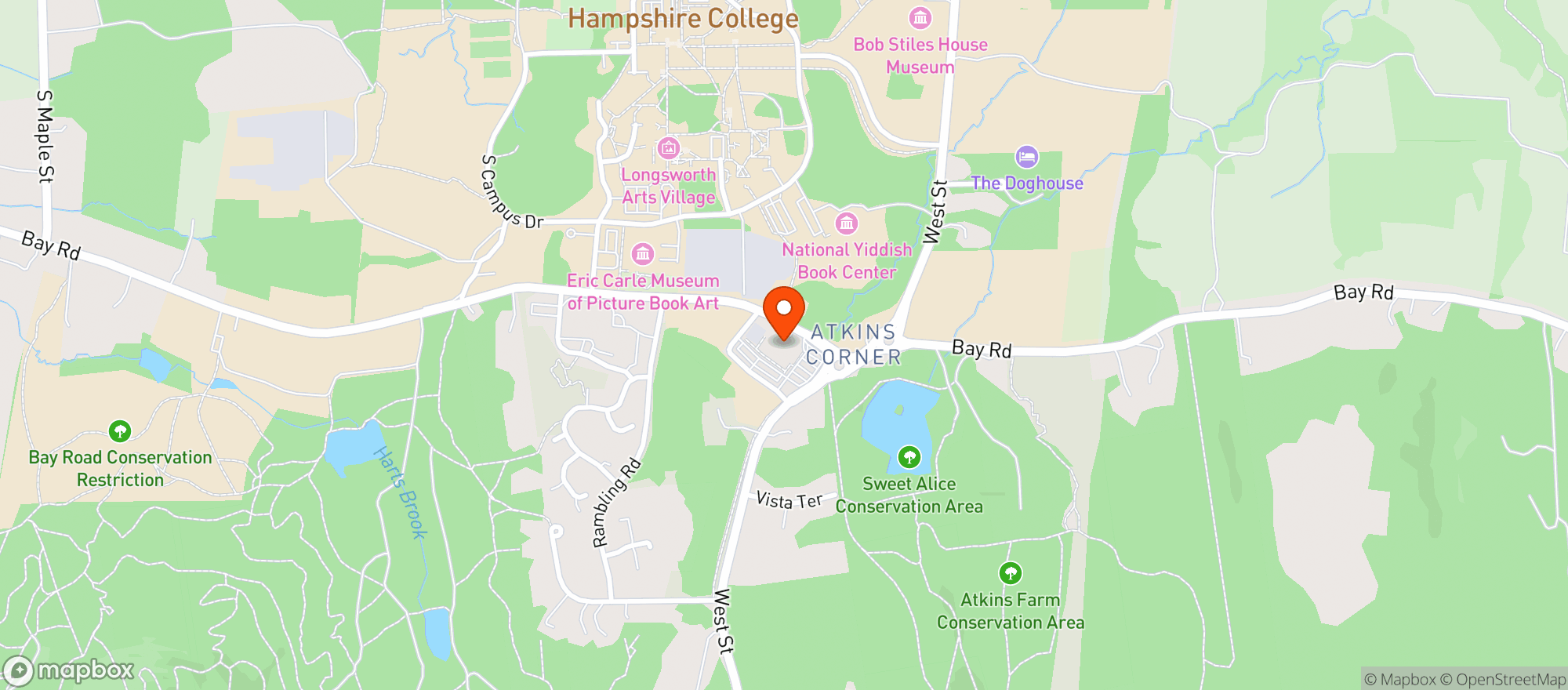 Map showing Atkins Farms Country Market