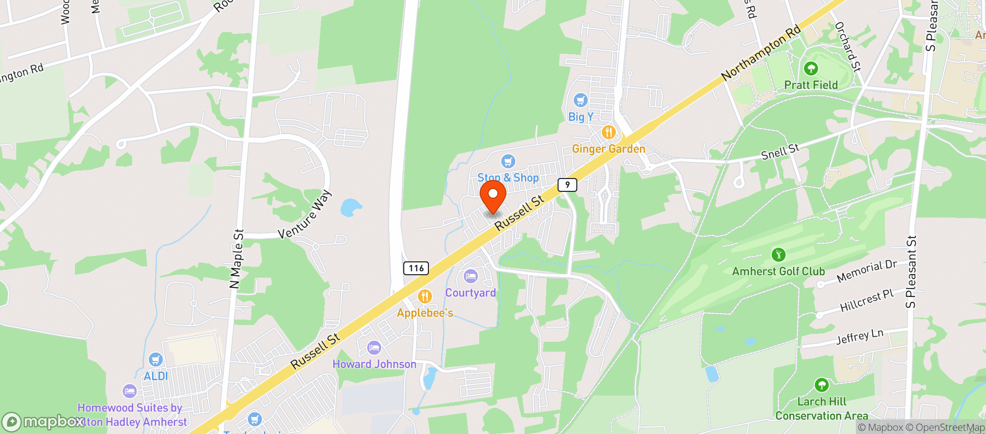 Map showing STOP & SHOP (440 RUSSELL STREET)