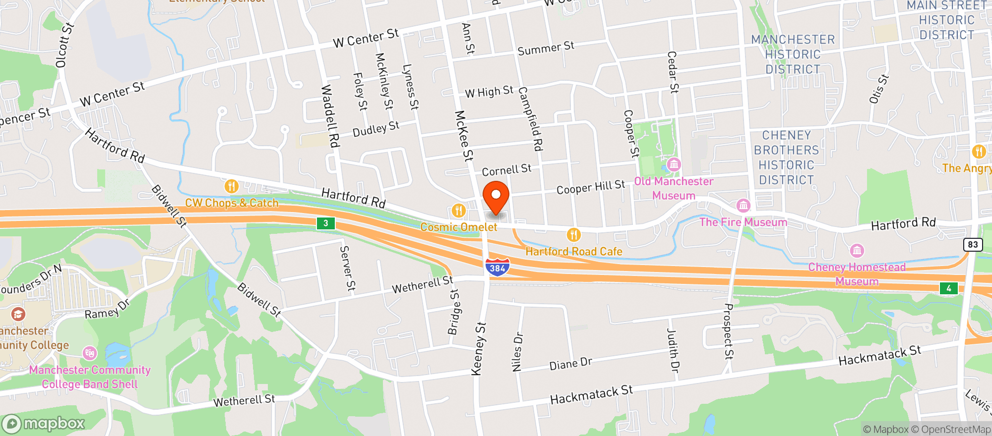 Map showing Oxford Package