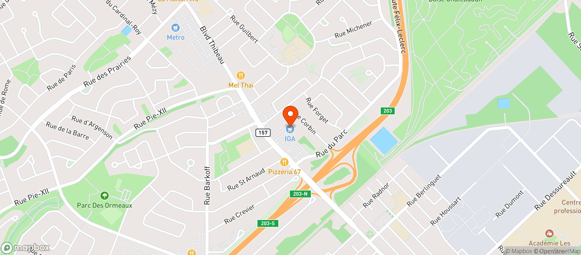 Map showing IGA extra Affilie #8349
