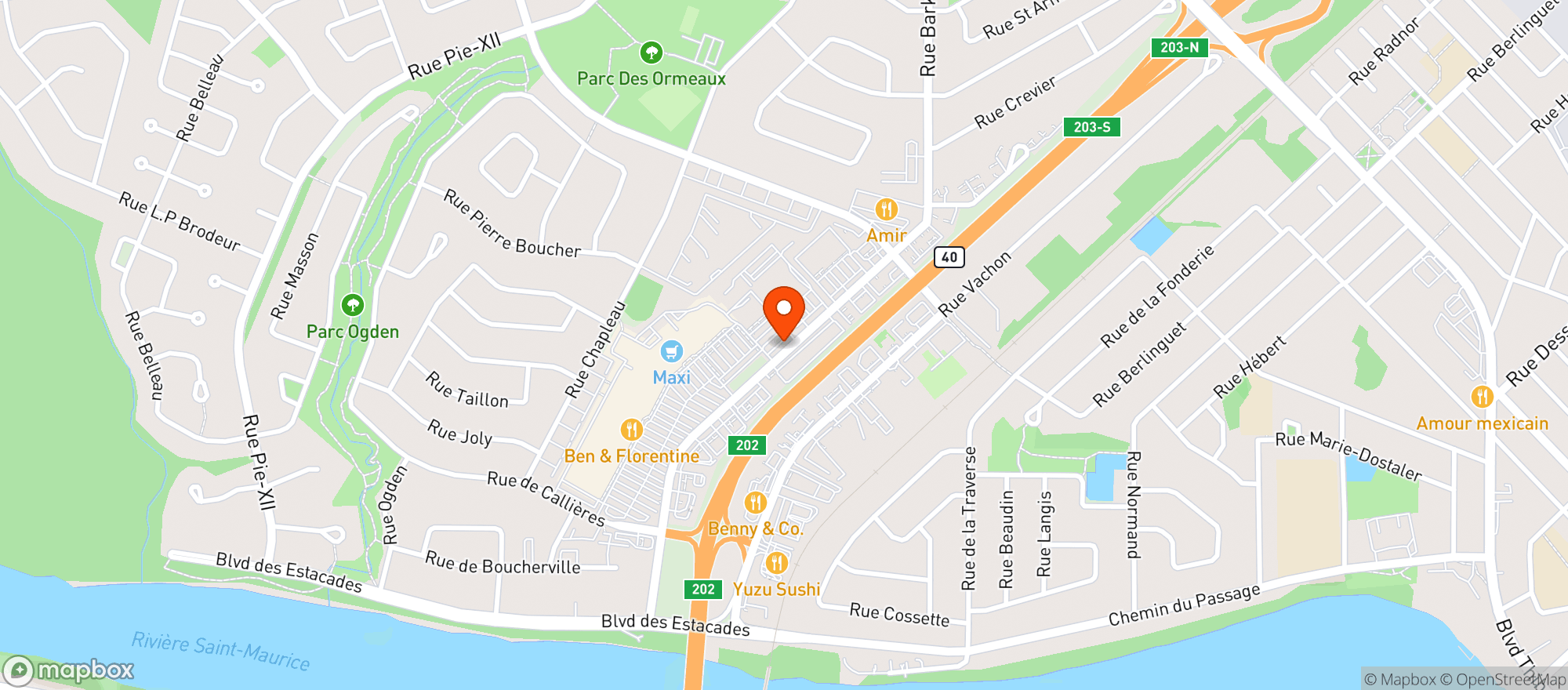 Map showing Staples