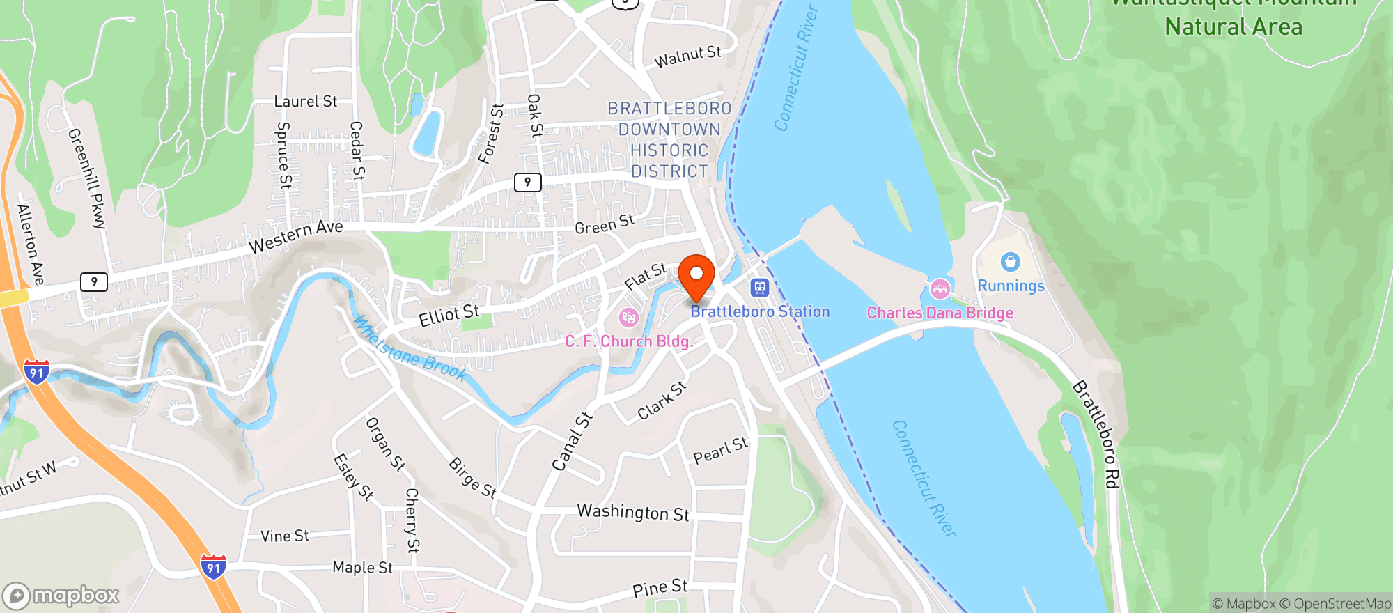 Map showing Brattleboro Food Co-op