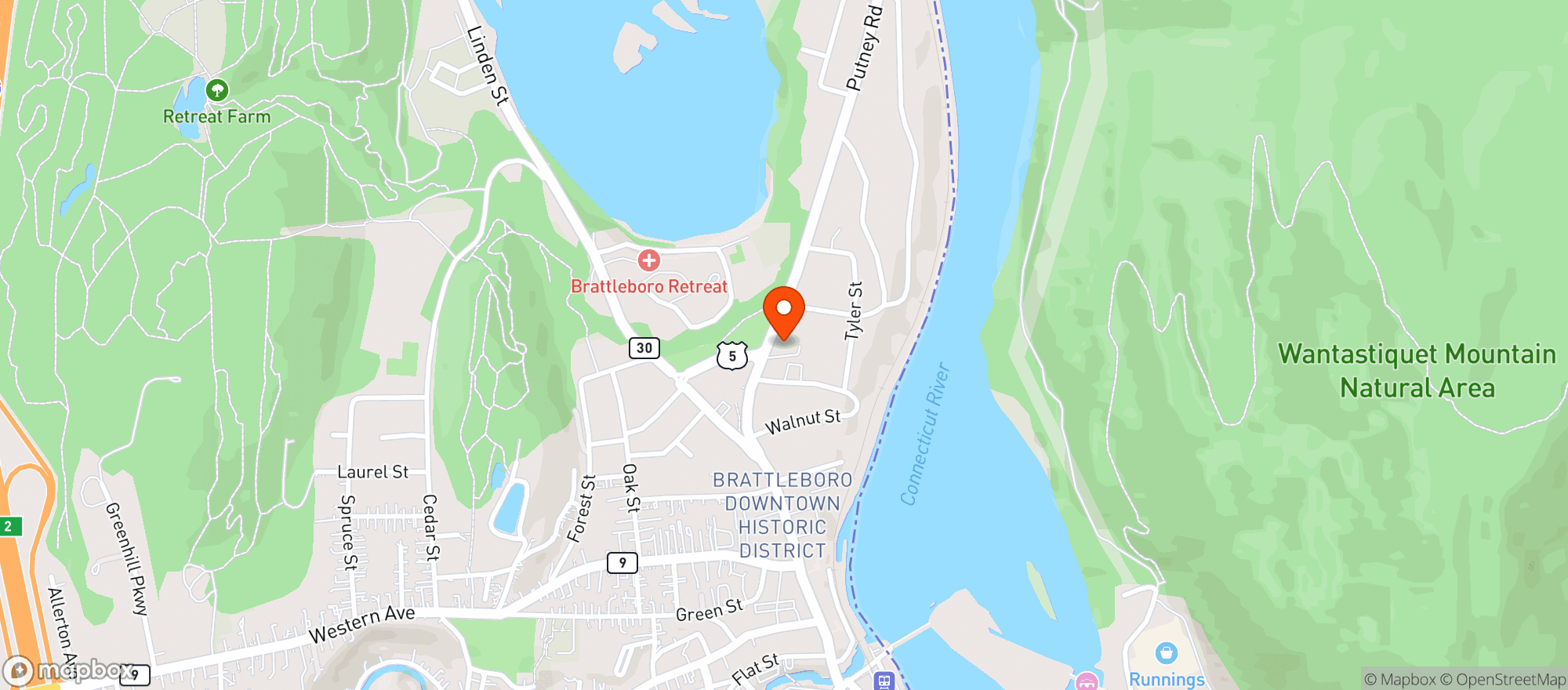 Map showing Brattleboro Elks