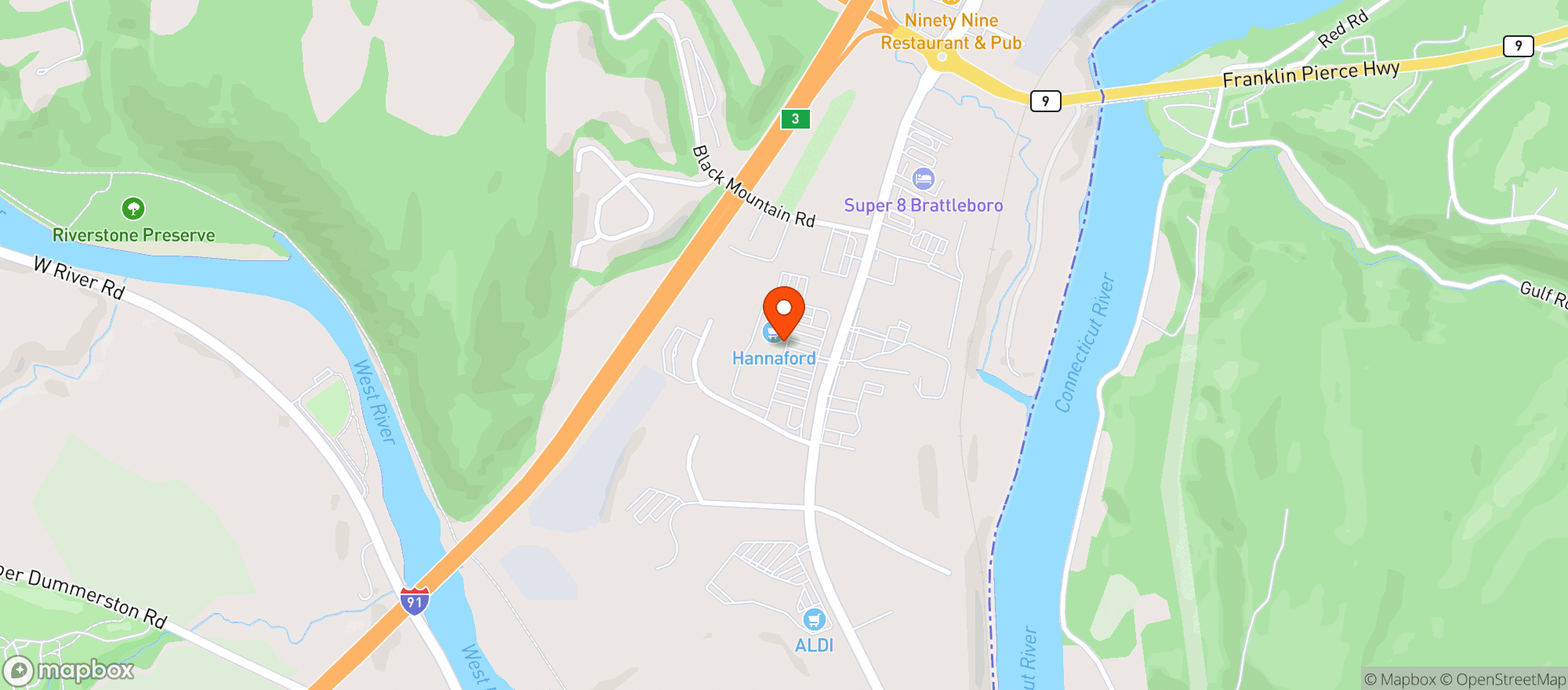 Map showing Hannaford