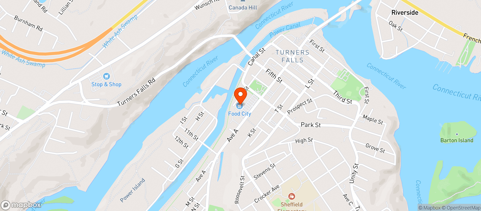 Map showing Food City