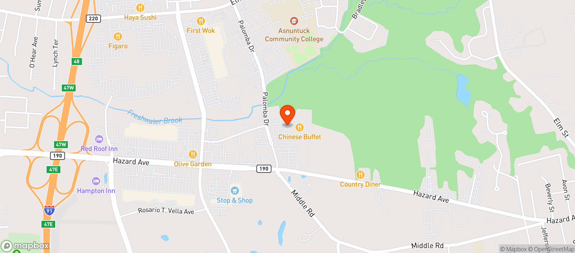 Map showing Wood N Tap