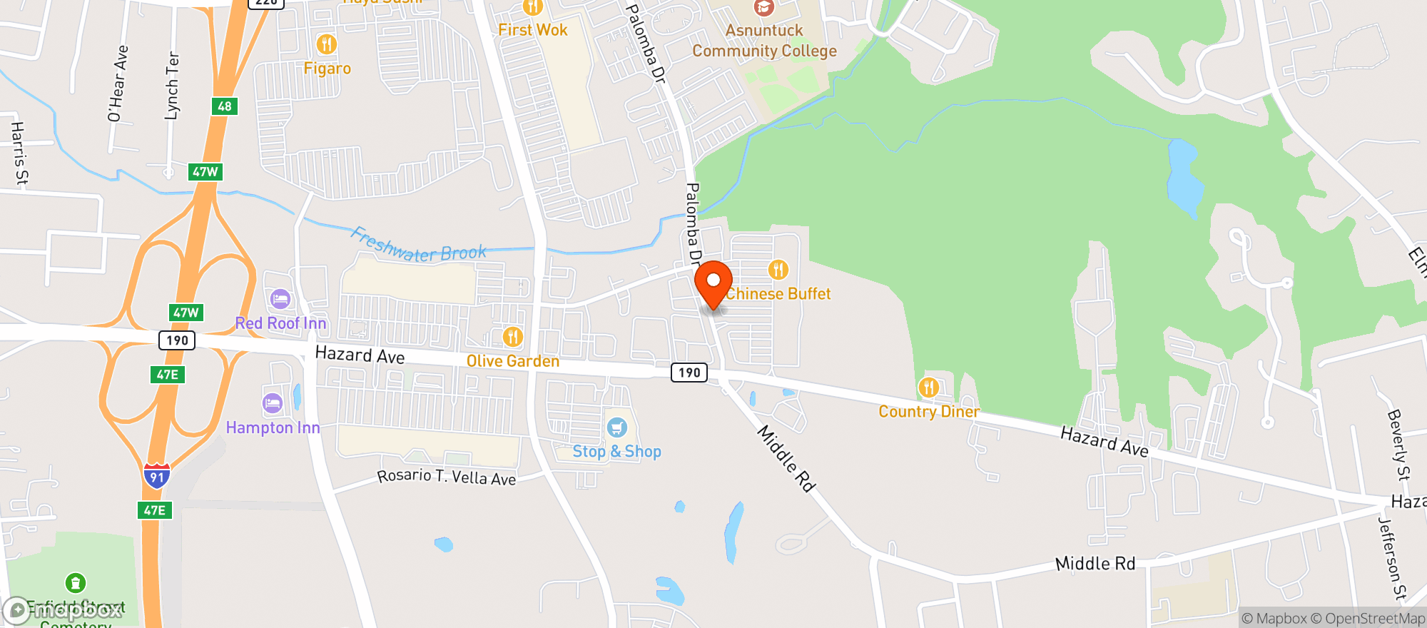 Map showing Acapulcos Mexican Restaurant