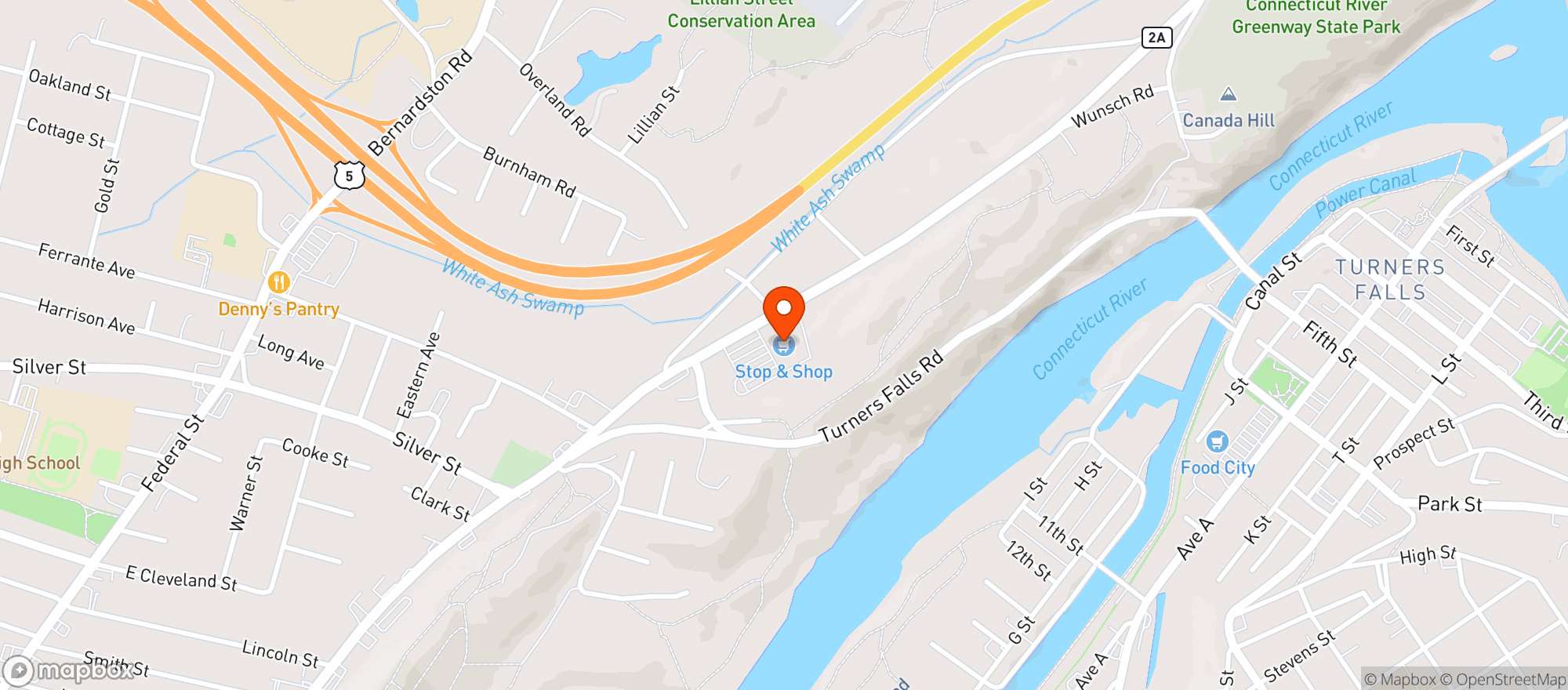 Map showing STOP & SHOP (89 FRENCH KING HIGHWAY)