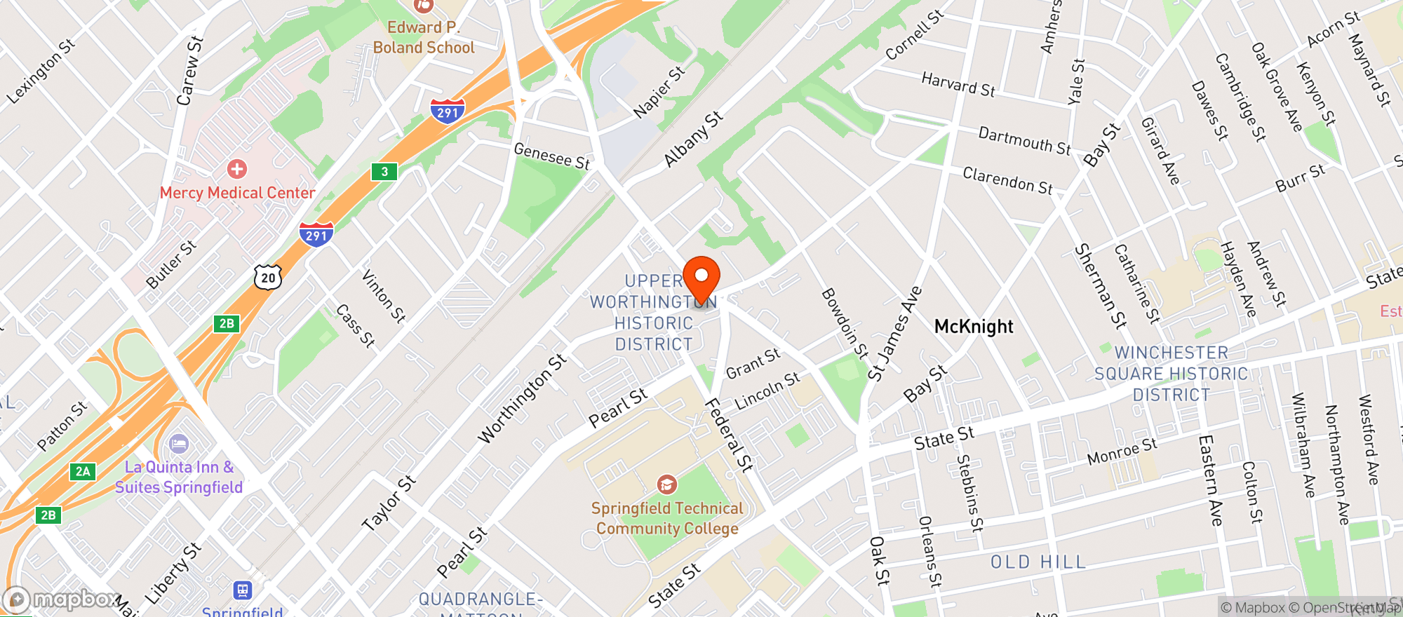 Map showing Worthington Liquors