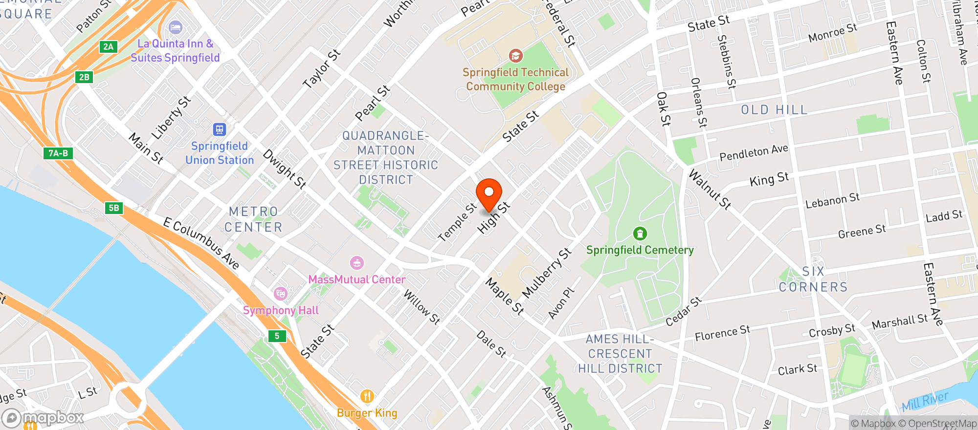 Map showing Merrill's Superette