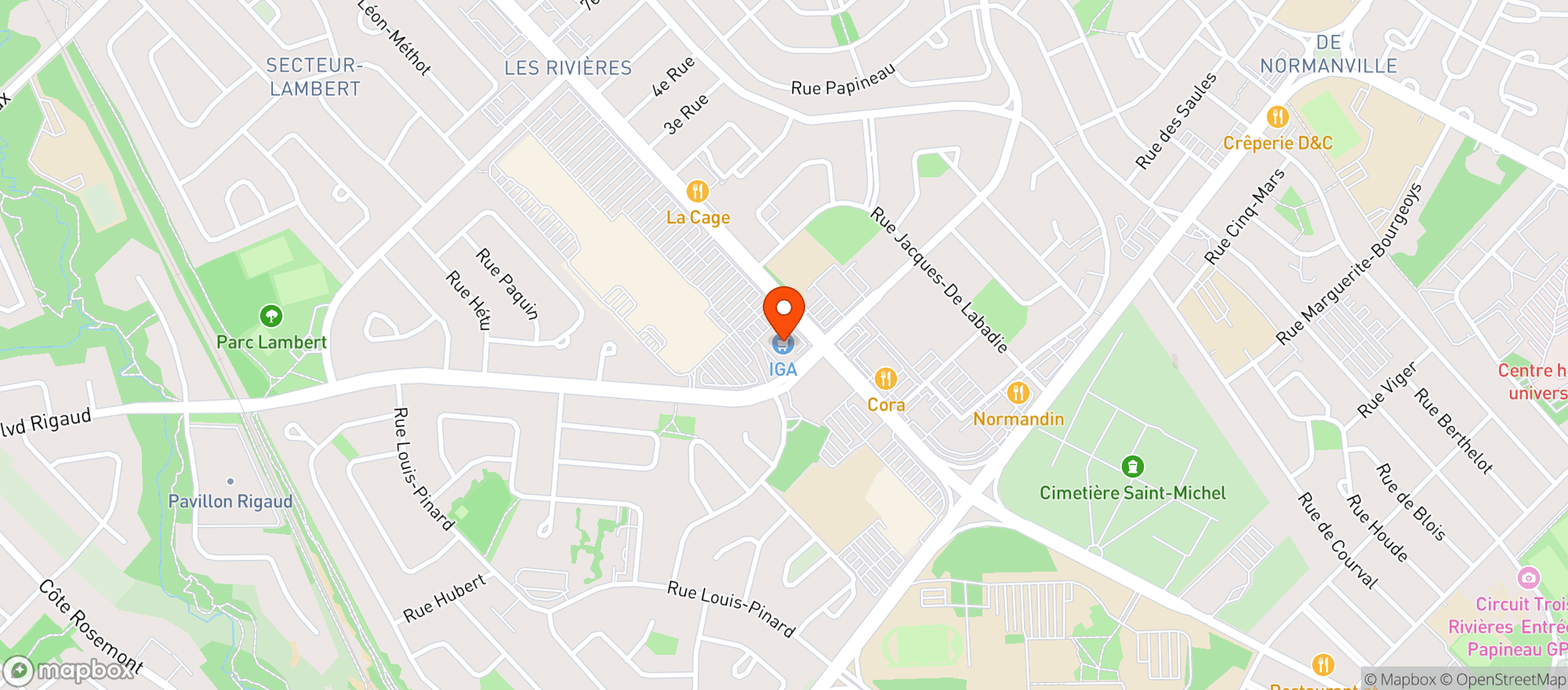 Map showing Iga Coop Charlesbourg #490