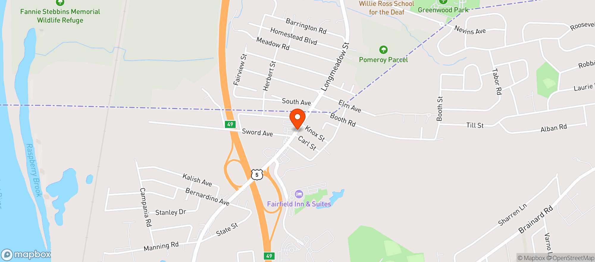 Map showing Jiggys Bar & Restaurant