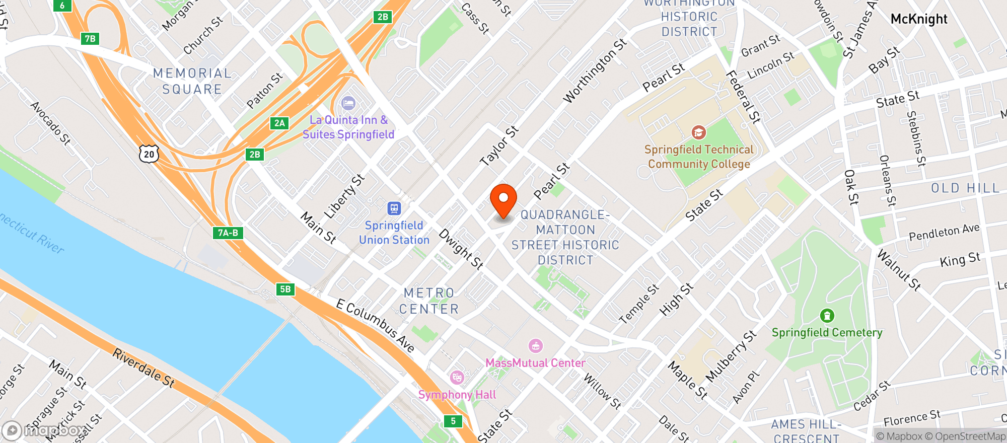 Map showing Chestnut Street Package