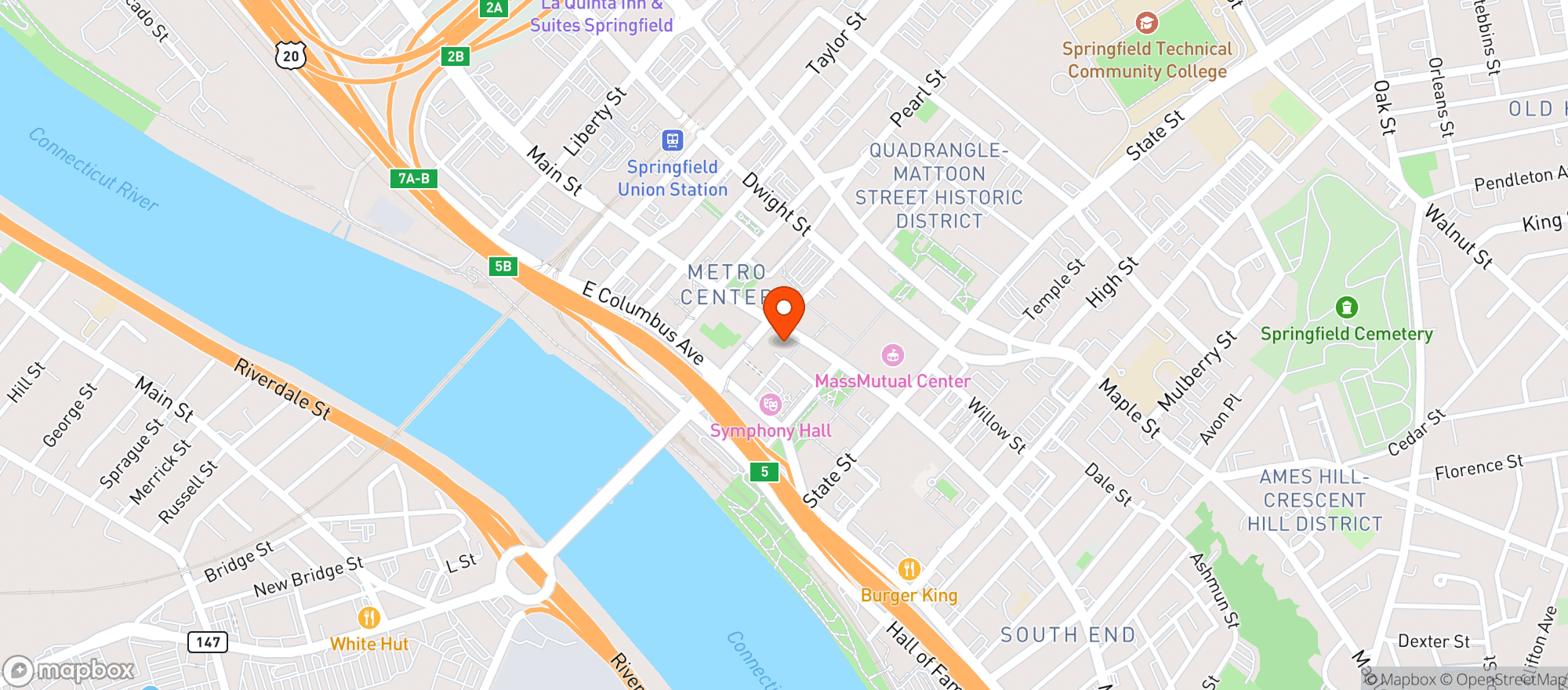 Map showing Nadims Downtown