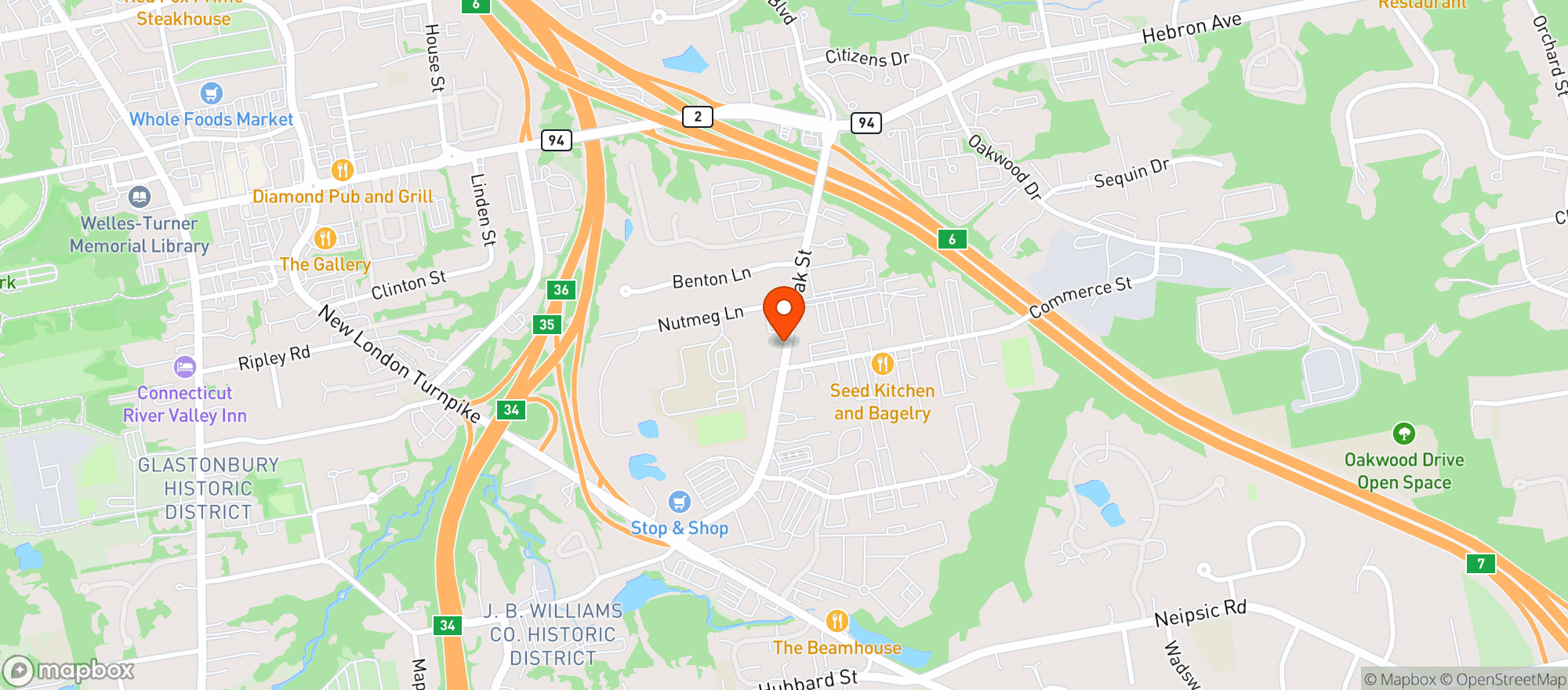 Map showing Stop & Shop - 0605 - Glastonbury