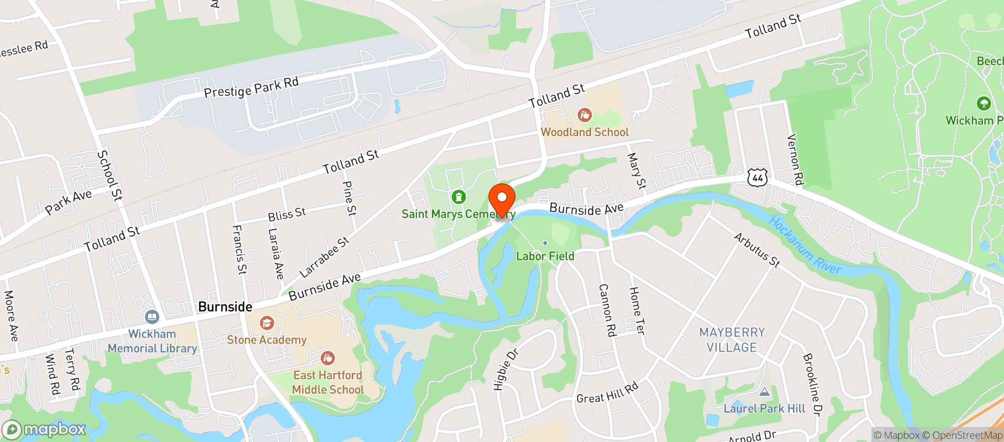 Map showing Long Hill Discount Store