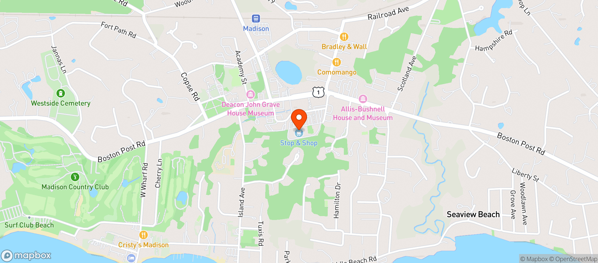 Map showing Stop & Shop - 0624 - Madison