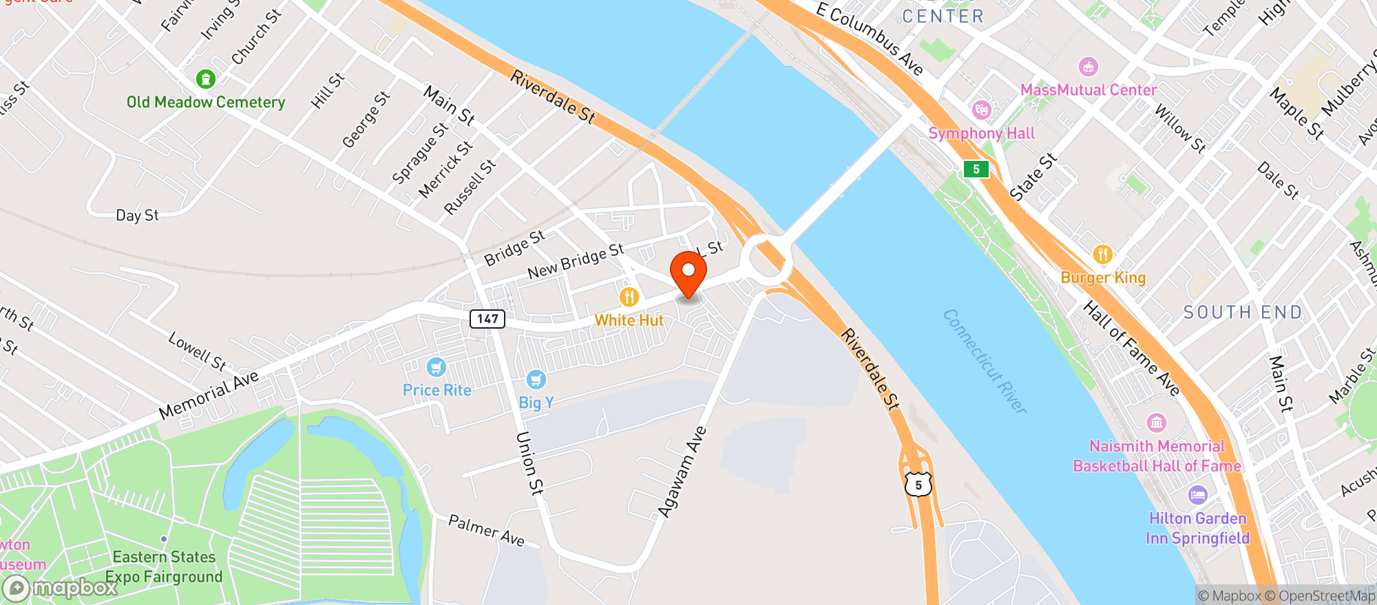 Map showing Fine Fettle - West Springfield
