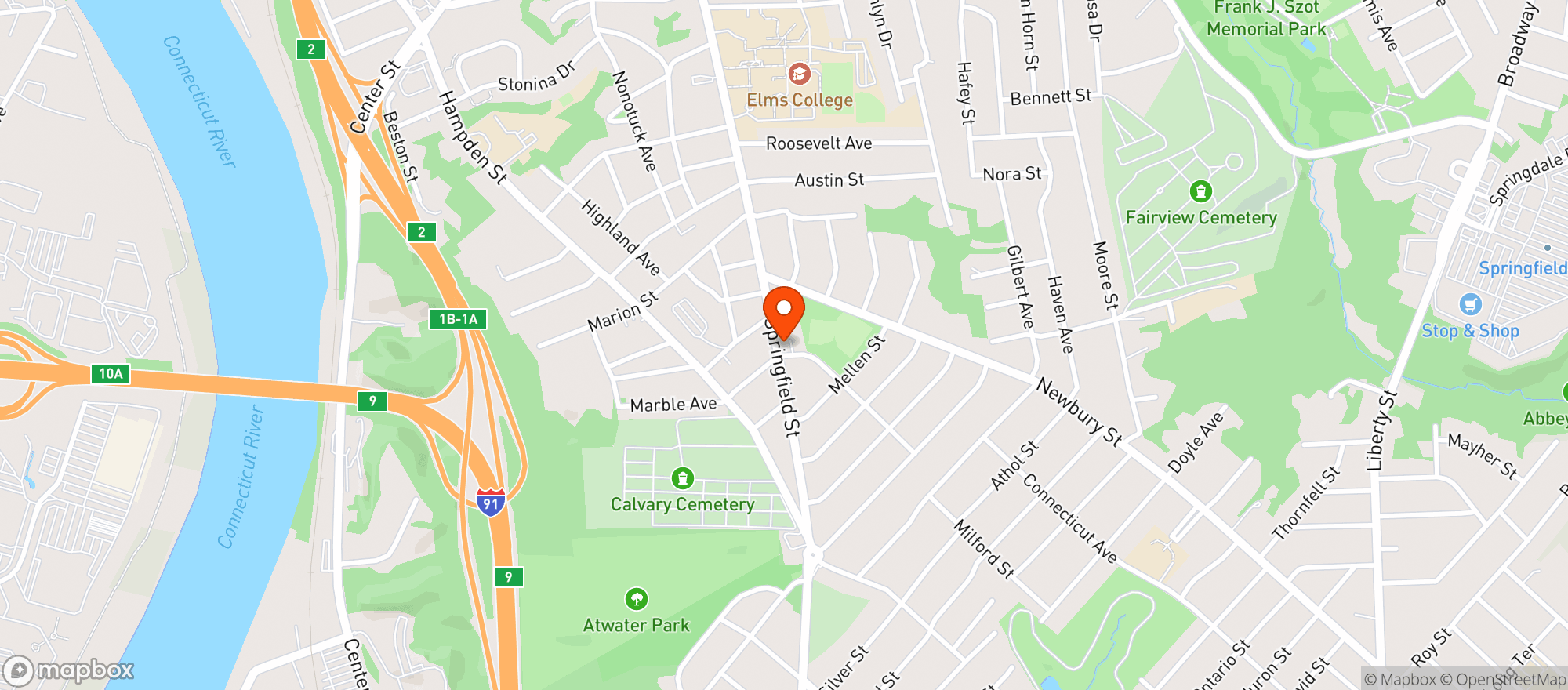Map showing Flanagan Package Store