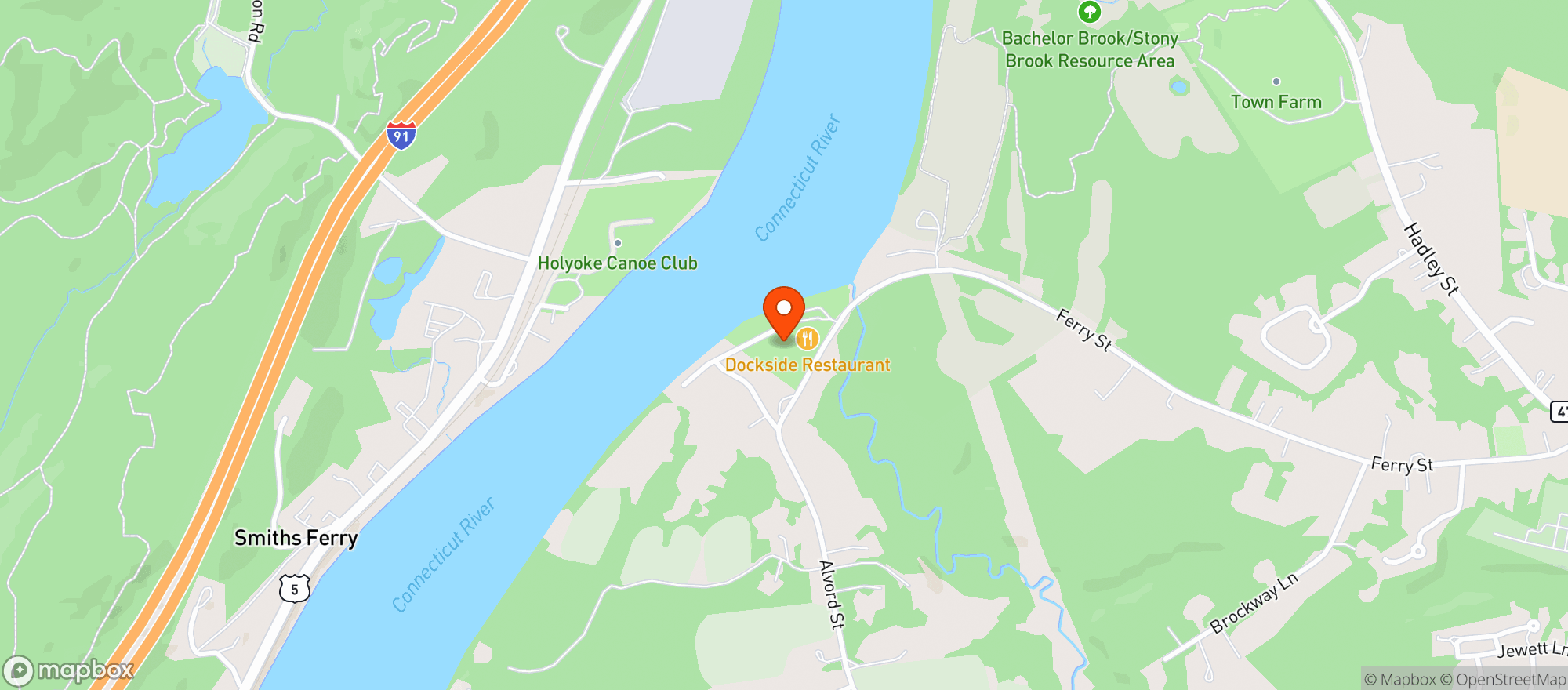 Map showing The Boathouse Restaurant