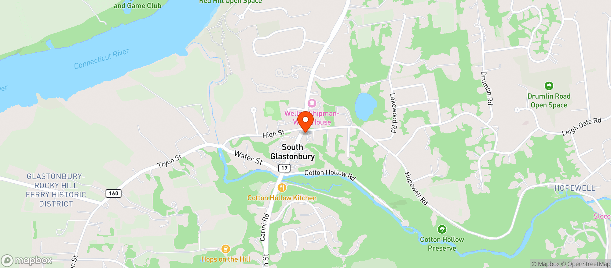 Map showing Hopewell Bistro & Bar