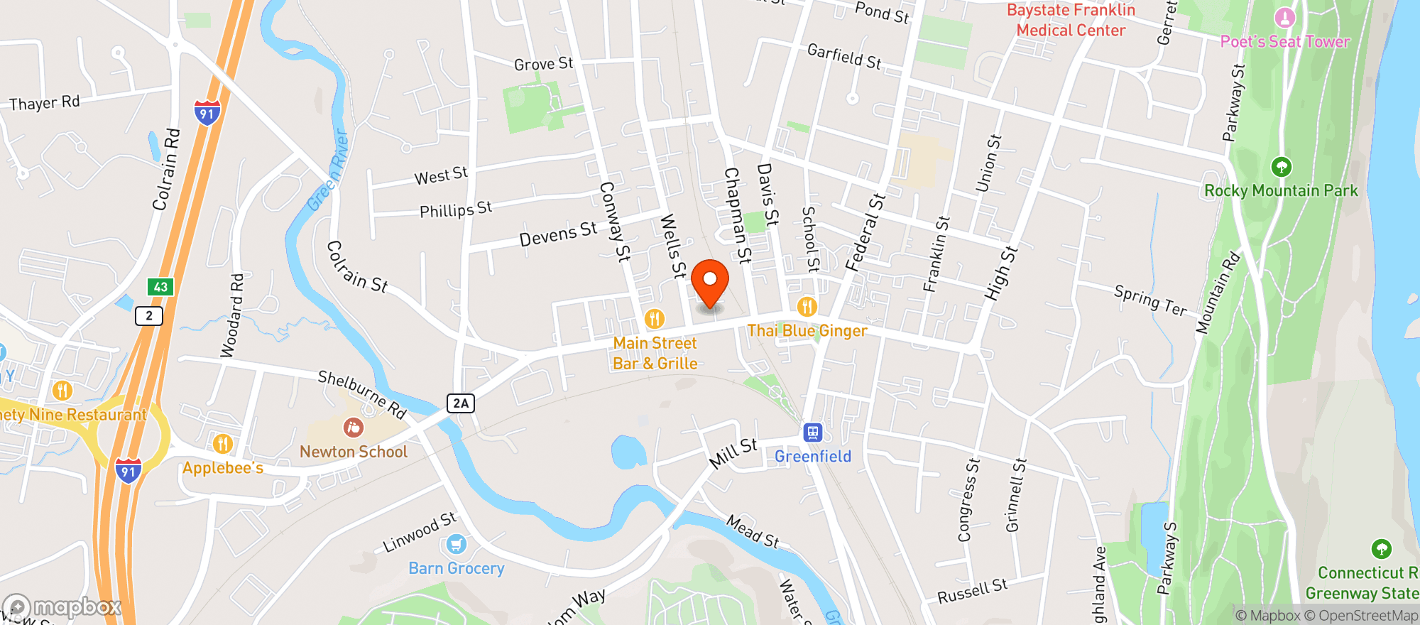 Map showing Franklin Community Market 