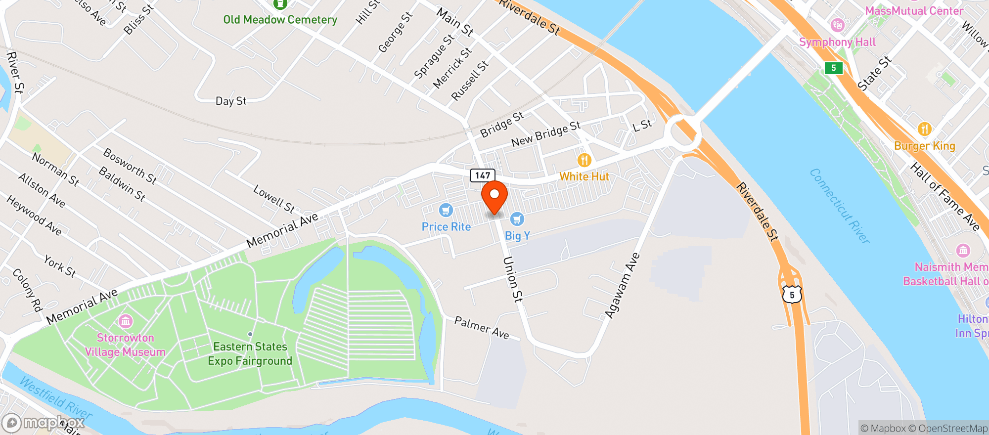 Map showing Plaza Liquors