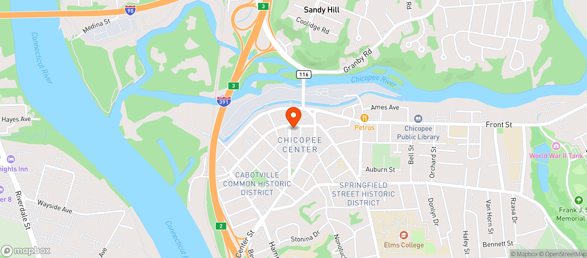 Map showing Cabot Liquors