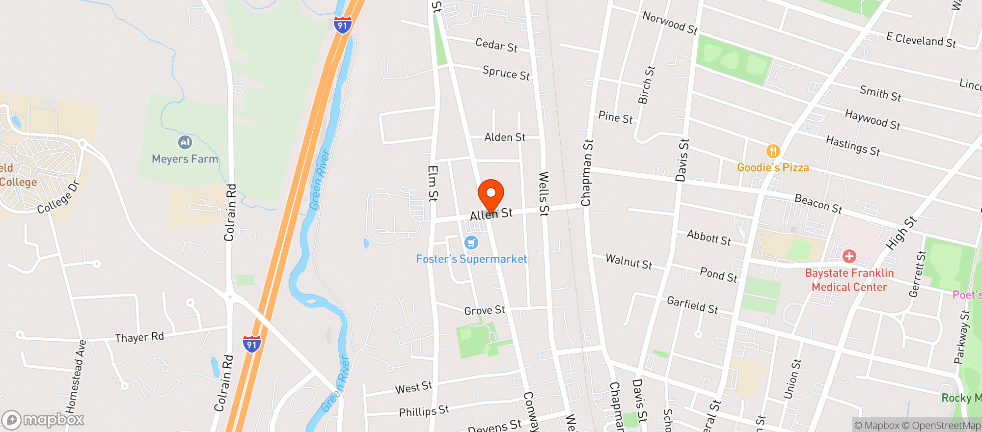 Map showing FOSTERS MARKET