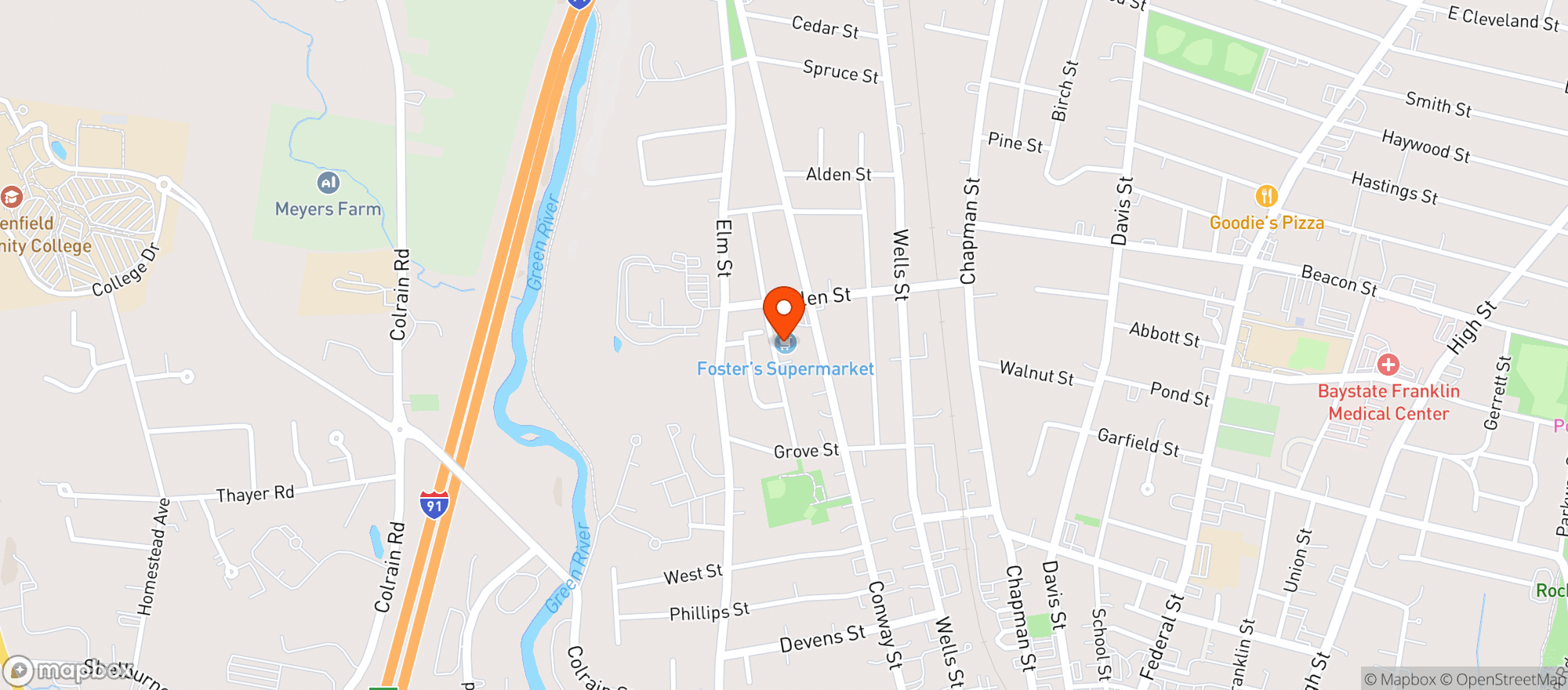 Map showing FOSTER'S SUPERMARKET