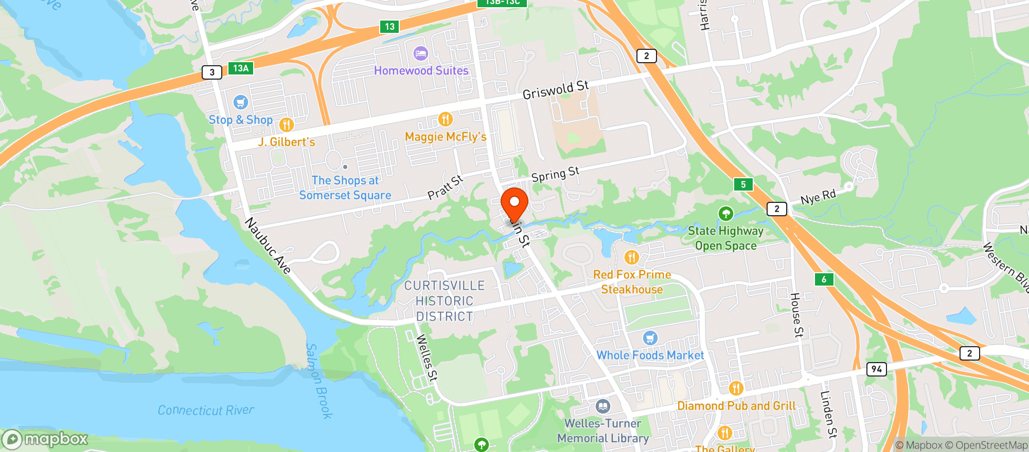 Map showing M & R Liquors