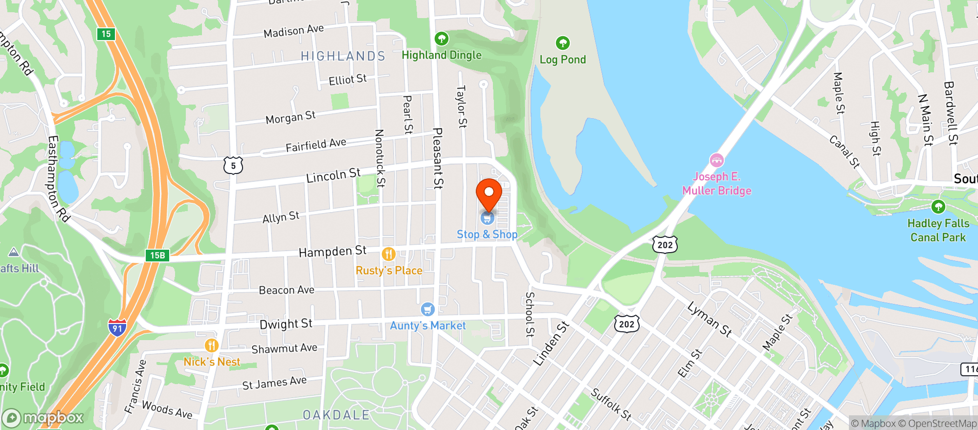 Map showing Stop & Shop