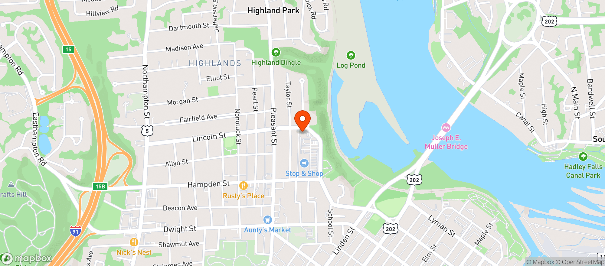 Map showing Liquors 44 Holyoke
