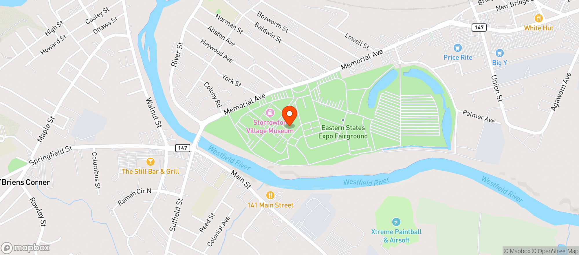 Map showing Storrowtown Tavern