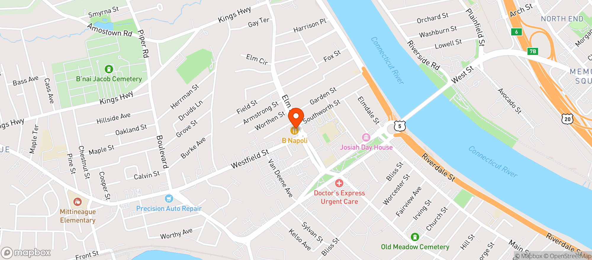 Map showing Bella Napoli