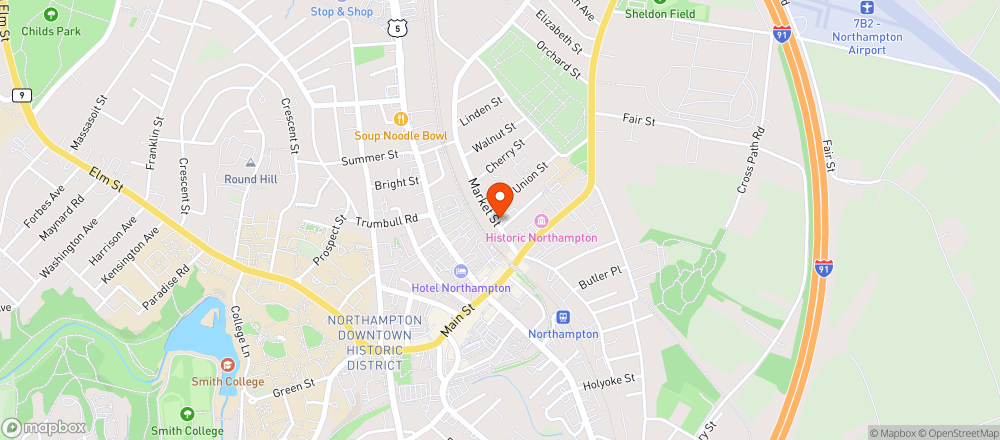 Map showing Joe's Cafe