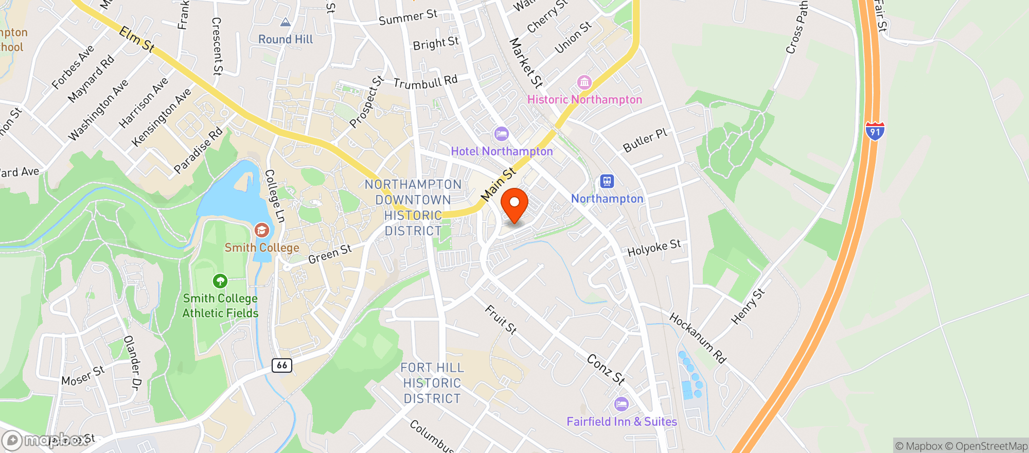 Map showing Northampton Brewery