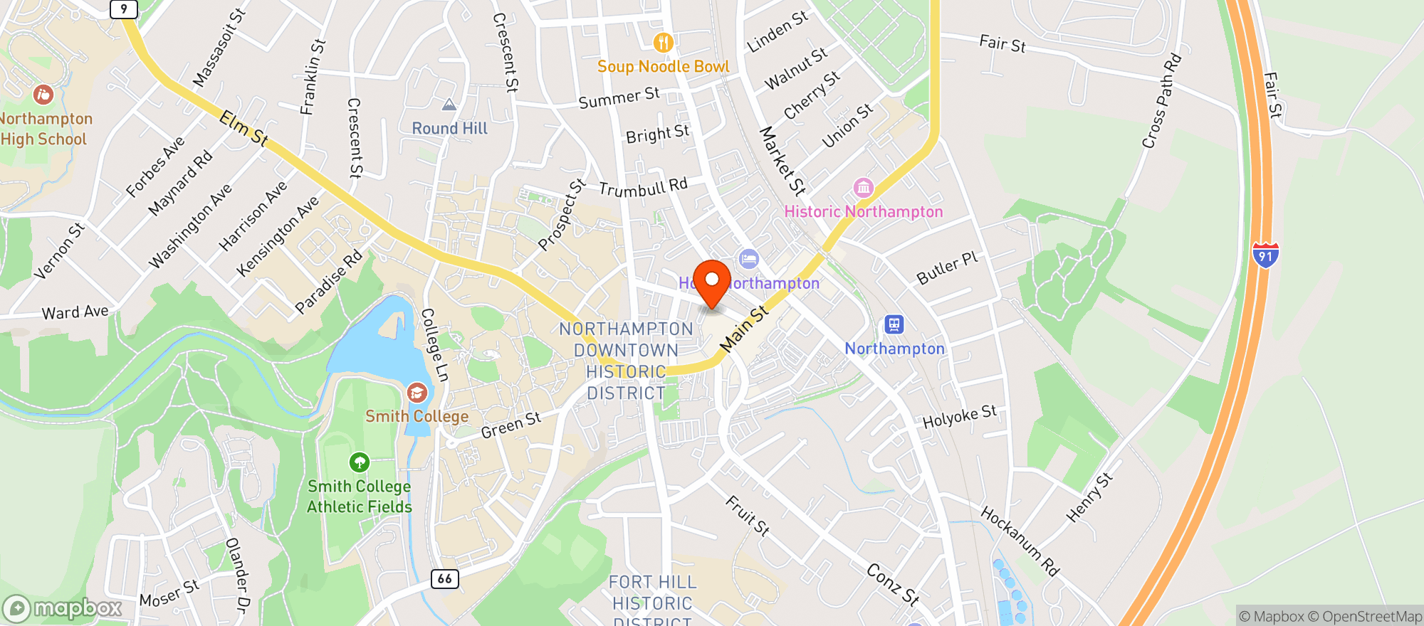 Map showing Green Room