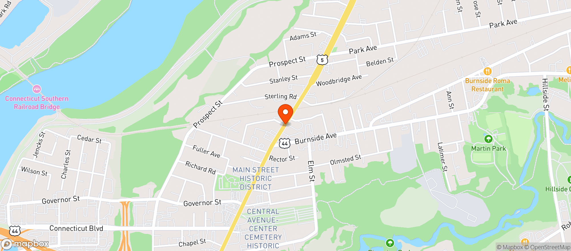 Map showing Brunos Liquor