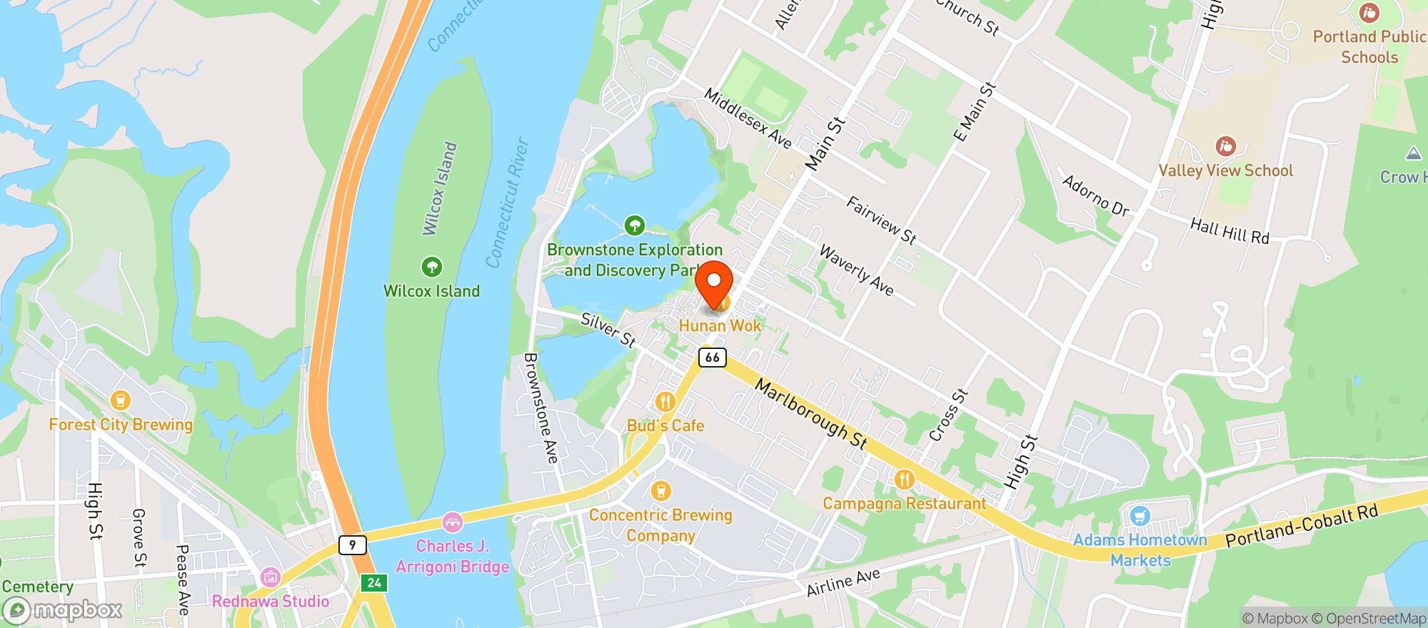 Map showing BROWNSTONE BOTTLE SHOP