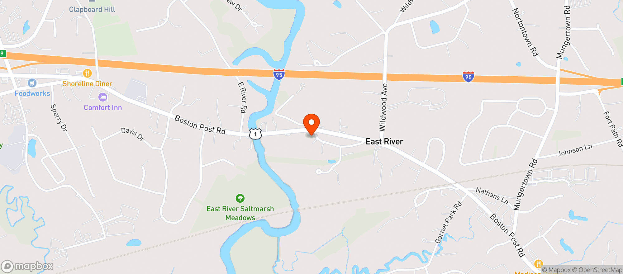 Map showing FRANCOS PACKAGE STORE