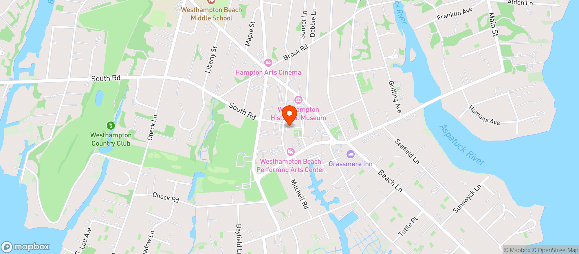 Map showing Hamptons Wine Shoppe