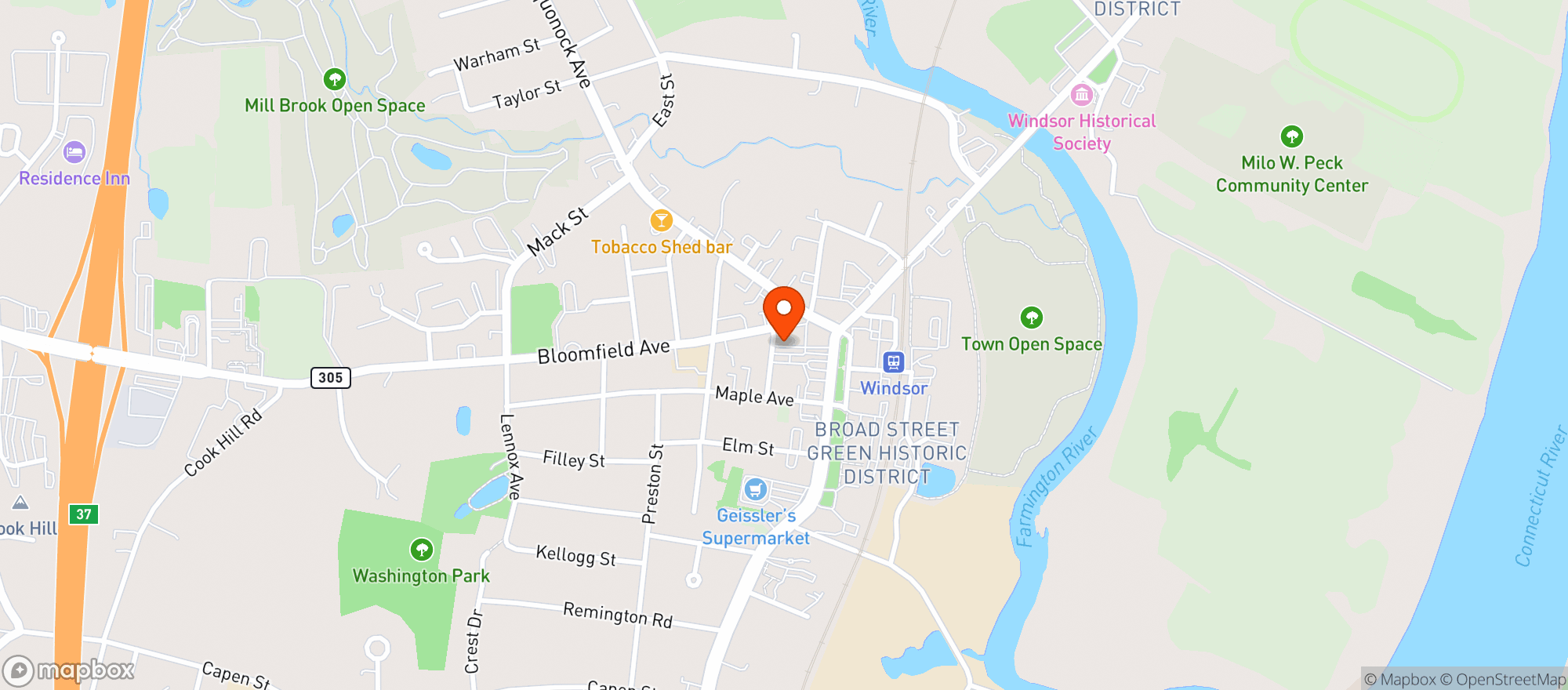 Map showing Windsor Center Fine Wines