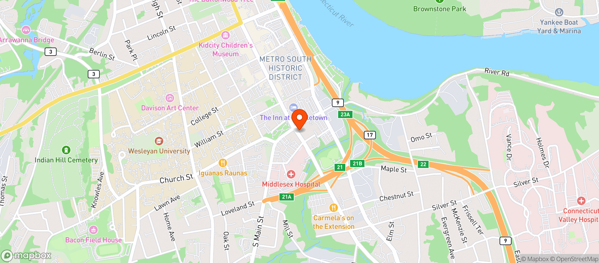 Map showing Metro Spirits Middletown