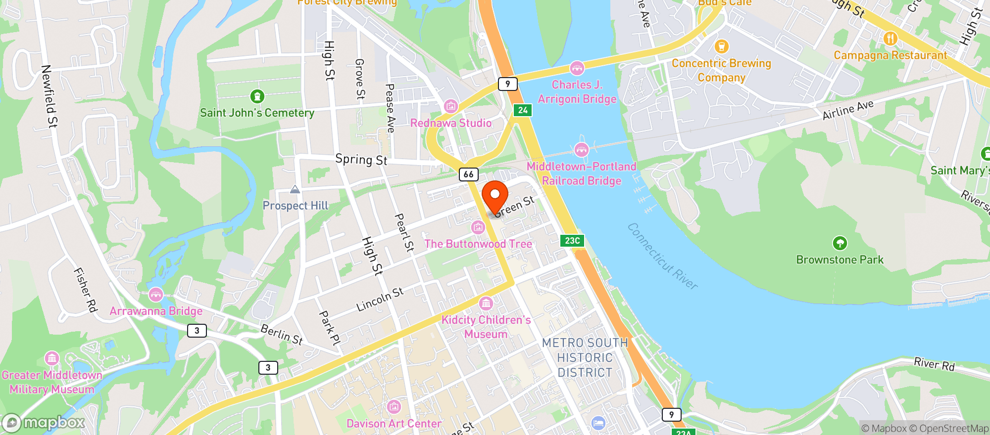 Map showing Forest City Wine