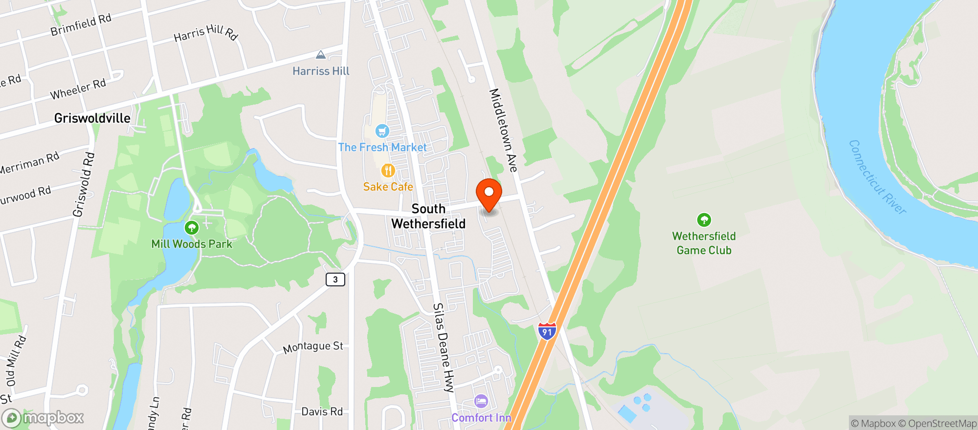 Map showing Mill Street Marketplace