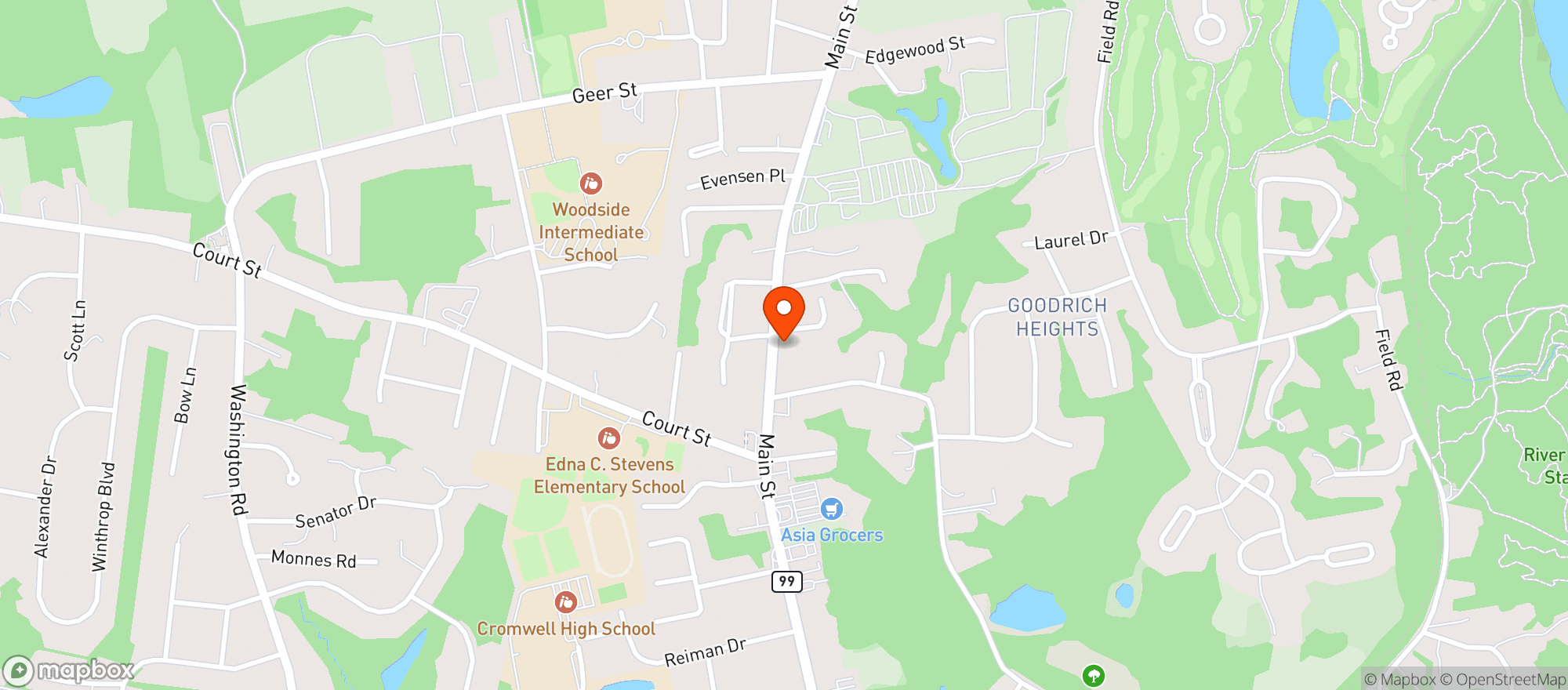 Map showing Bruce's 19th Hole Wine & Liquor