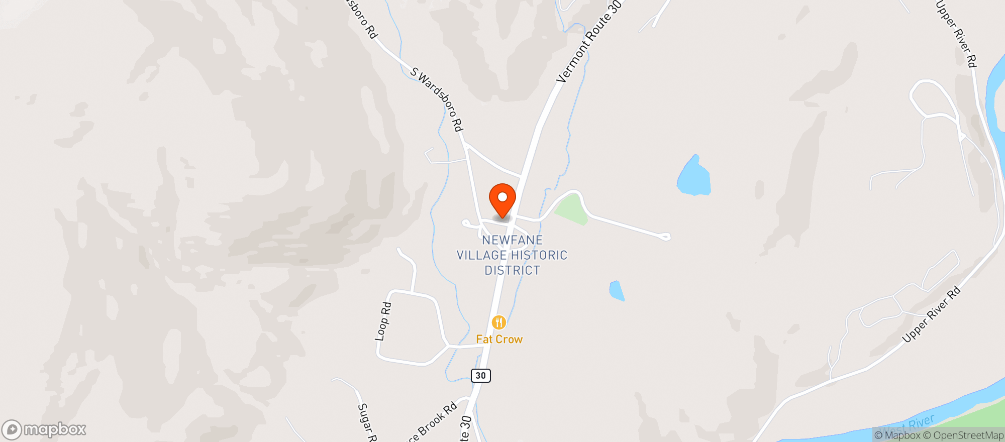 Map showing The Newfane Inn & Wellness Center